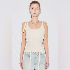 Sandy Liang Seal Top in Cream